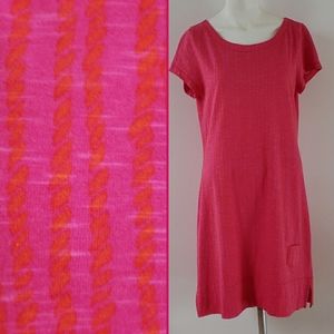 Hatley Womens Nellie Dress Hot Pink Orange Stripe, Size M